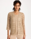 Chicos Travelers™ Metallic Crochet Cardigan - GOLD Chicos Travelers™ Metallic Crochet Cardigan - GOLD