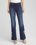 Chicos Bow Appliqué Pull-On Bootcut Jeans - CASTOR STREET INDIGO Chicos Bow Appliqué Pull-On Bootcut Jeans - CASTOR STREET INDIGO