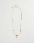 Chicos Coral Jade Stone Charm Necklace - NEUTRAL