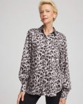 Chicos Faux Silk Snowy Animal Shirt - DOVE GRAY Chicos Faux Silk Snowy Animal Shirt - DOVE GRAY