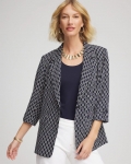 Chicos Printed Soft Crepe Blazer - PASSPORT BLUE Chicos Printed Soft Crepe Blazer - PASSPORT BLUE
