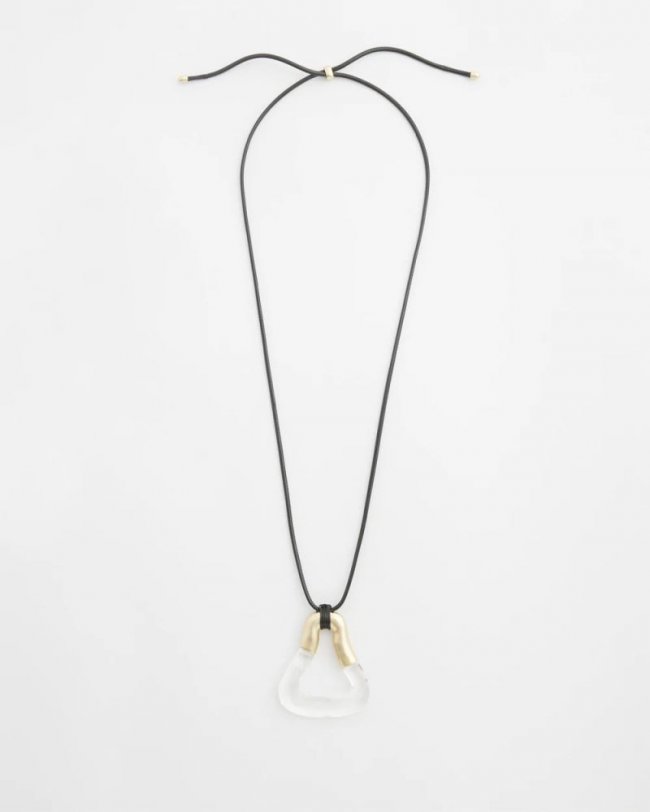 Chicos Adjustable Lucite Pendant Necklace - LUCITE