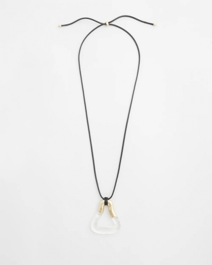 Chicos Adjustable Lucite Pendant Necklace - LUCITE