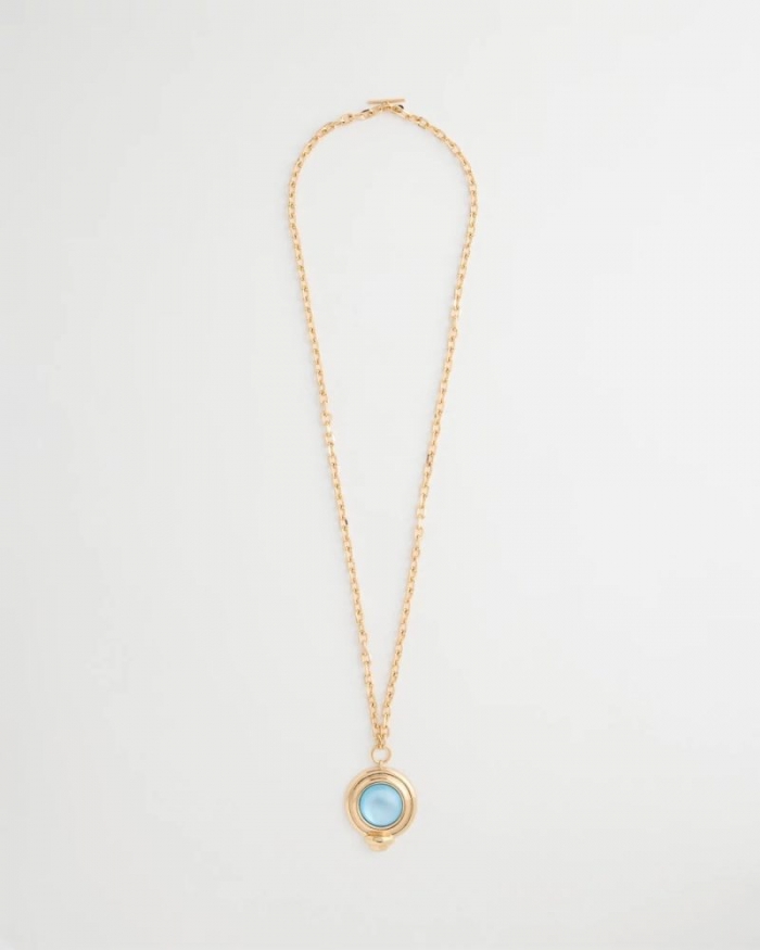 Chicos Twice As Nice Aqua Pendant Necklace - AQUA