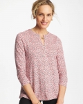 Chicos Cotton-Slub Splitneck Henley Tee - FOLKLORIC RED Chicos Cotton-Slub Splitneck Henley Tee - FOLKLORIC RED