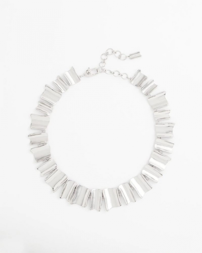 Chicos Silver Wave Collar Necklace - SILVER