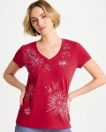 Chicos Fireworks Tee - CHERRY LUSH Chicos Fireworks Tee - CHERRY LUSH