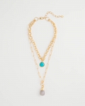 Chicos Double-Strand Blue Pendant Necklace - AQUA Chicos Double-Strand Blue Pendant Necklace - AQUA