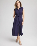 Chicos Smocked-Waist Shirtdress - PASSPORT BLUE Chicos Smocked-Waist Shirtdress - PASSPORT BLUE