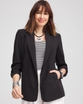 Chicos Notched-Lapel Ruched Sleeve Blazer - BLACK Chicos Notched-Lapel Ruched Sleeve Blazer - BLACK