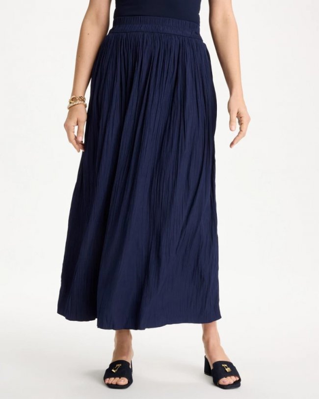 Chicos Sea Island Pull-On Maxi Skirt - PASSPORT BLUE