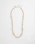 Chicos Lucite Gold Foil Necklace - BROWN Chicos Lucite Gold Foil Necklace - BROWN