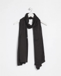 Chicos Floral Burnout Oblong Scarf - BLACK