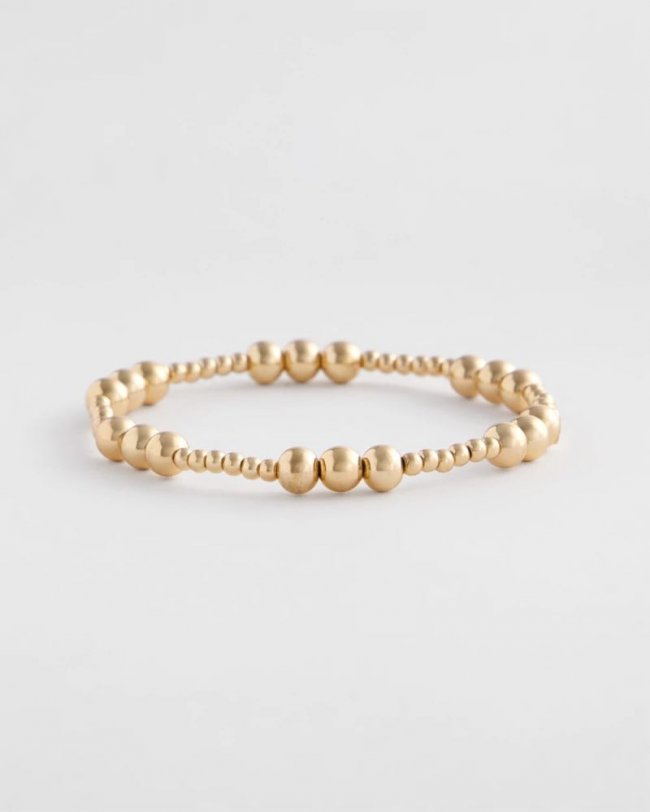 Chicos Gold-tone Small Bead Stretch Bracelet - GOLD Chicos Gold-tone Small Bead Stretch Bracelet - GOLD