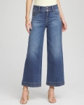 Chicos Double Stitch Wide-Leg Cropped Pants - CAYMAN INDIGO Chicos Double Stitch Wide-Leg Cropped Pants - CAYMAN INDIGO