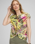 Chicos Palms Inverted Knot Front Tee - GOLDEN KIWI