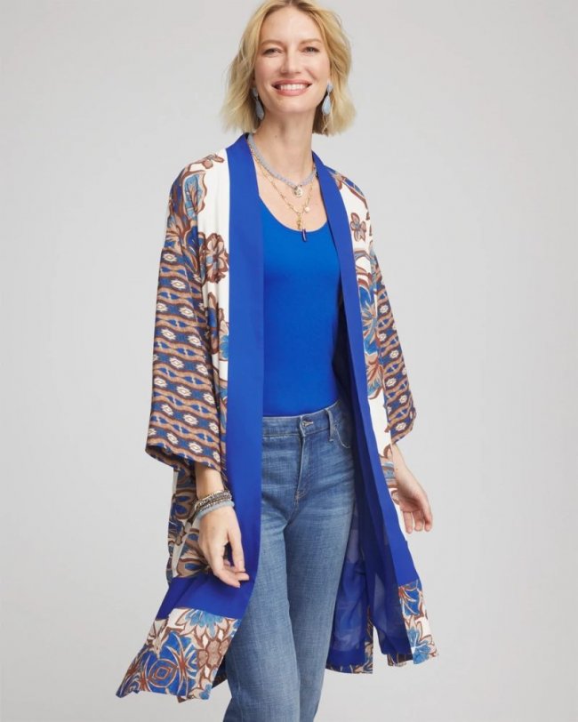 Chicos Crepe Long Printed Kimono - ENGLISH CREAM Chicos Crepe Long Printed Kimono - ENGLISH CREAM