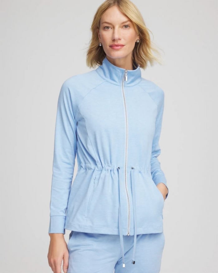 Chicos Zenergy® Cloud Mockneck Jacket - CRYSTAL TOPAZ