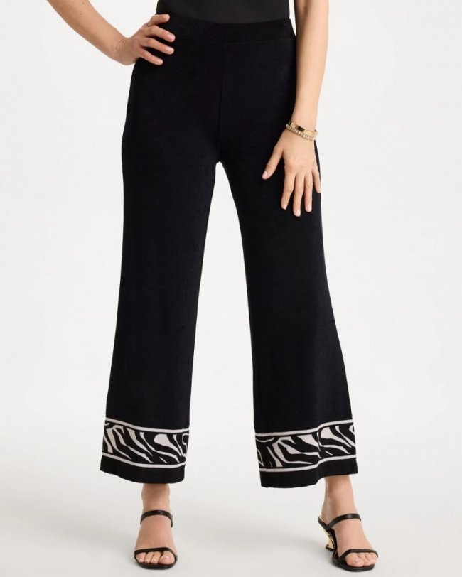 Chicos Abstract Zebra Cropped Pants - TRAVELERS BLACK Chicos Abstract Zebra Cropped Pants - TRAVELERS BLACK