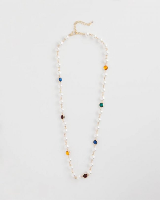 Chicos Beaded Faux Pearl Single-Strand Necklace - PEARL