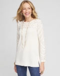 Chicos Studded Crewneck Sweater Tunic - ENGLISH CREAM Chicos Studded Crewneck Sweater Tunic - ENGLISH CREAM