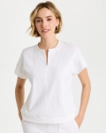 Chicos Zenergy® Crosshatch Knit Top - ALABASTER Chicos Zenergy® Crosshatch Knit Top - ALABASTER