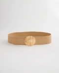 Chicos Golden Fan Buckle Stretch Belt - NATURAL Chicos Golden Fan Buckle Stretch Belt - NATURAL