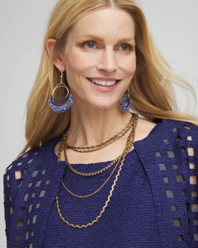 Chicos Multi Strand Gold Tone Necklace - GOLD