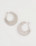 Chicos Hammered Hoop Earrings - SILVER Chicos Hammered Hoop Earrings - SILVER