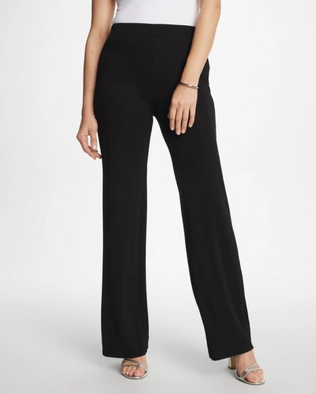 Chicos Matte Jersey Pants - BLACK