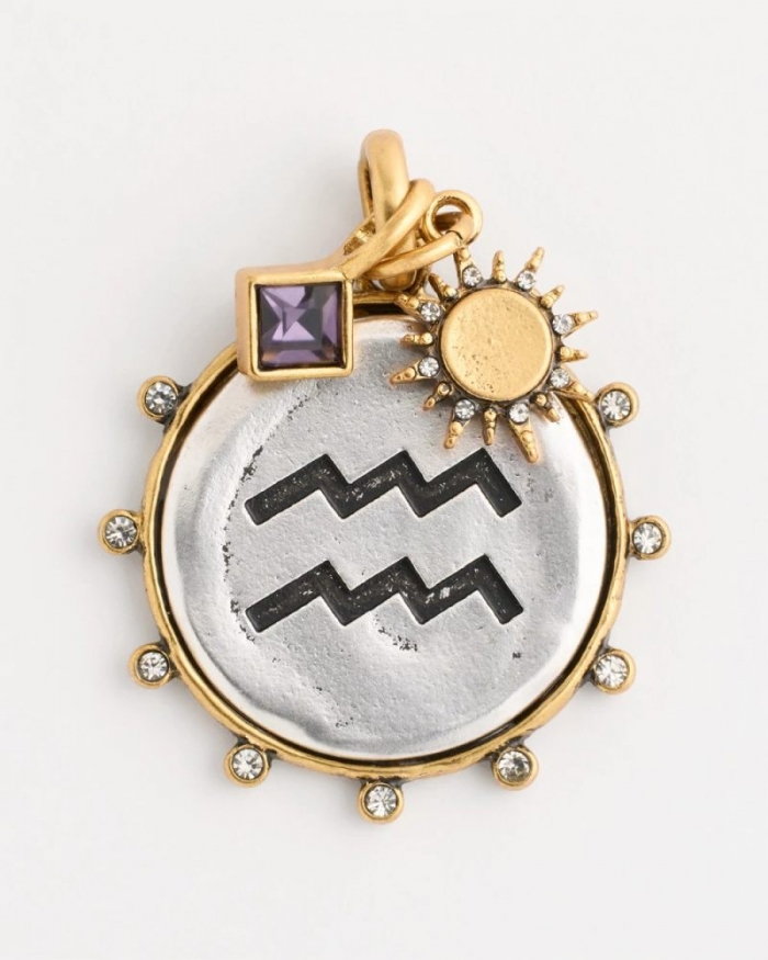 Chicos Aquarius Zodiac Charm Pendant - MIXED METALS