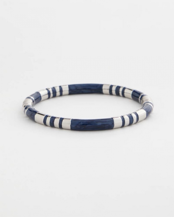 Chicos Blue Enamel Hinge Bangle - BLUE