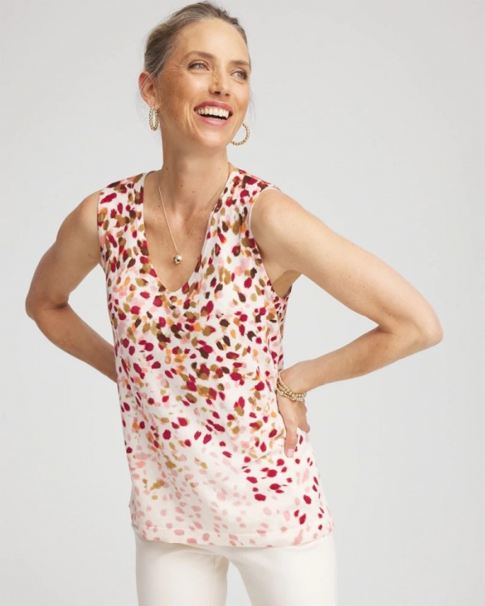 Chicos Ombré Printed Sleeveless V-Neck Tank - MULTI