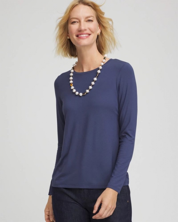 Chicos Touch of Cool™ Layering Tee - INDIGO SKY
