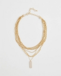 Chicos Convertible Gold Pave Pendant Necklace - GOLD Chicos Convertible Gold Pave Pendant Necklace - GOLD
