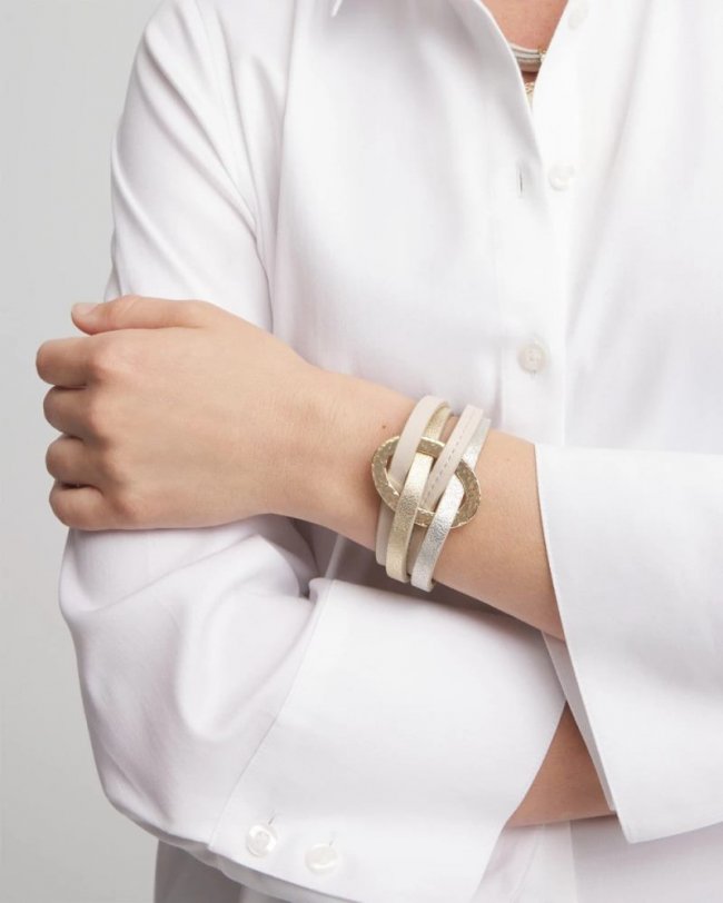 Chicos Multistrand Leather Magnetic Bracelet - MIXED METALS Chicos Multistrand Leather Magnetic Bracelet - MIXED METALS