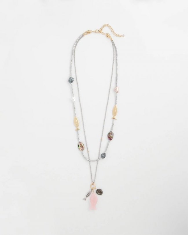 Chicos Chico's Originals White Jade Ocean Necklace - SILVER