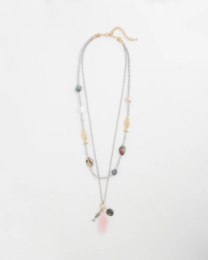 Chicos Chico's Originals White Jade Ocean Necklace - SILVER