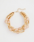 Chicos Gold Pink Chunky Beaded Necklace - PINK