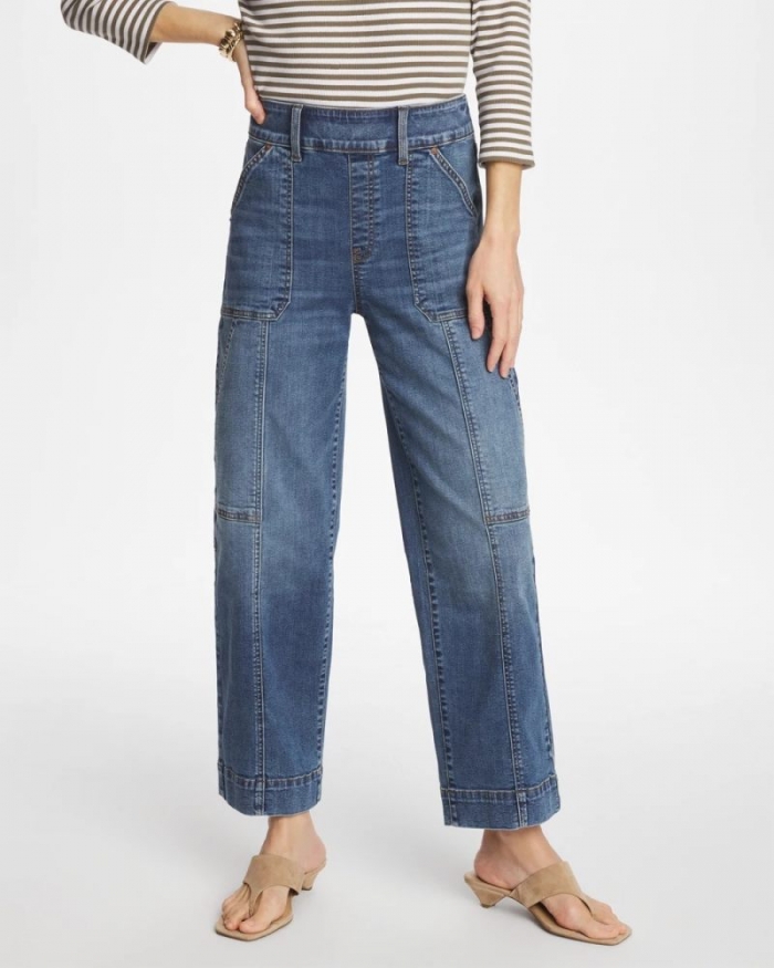 Chicos Utility Wide Pull-On Crop - DENALI INDIGO