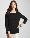 Chicos Pima 3/4 Sleeve Tee - BLACK Chicos Pima 3/4 Sleeve Tee - BLACK