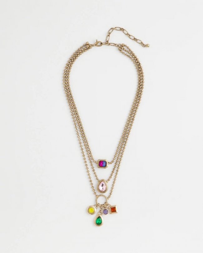 Chicos Multi-Strand Gem Necklace - MULTI