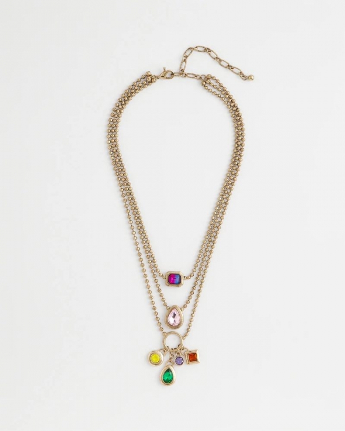 Chicos Multi-Strand Gem Necklace - MULTI