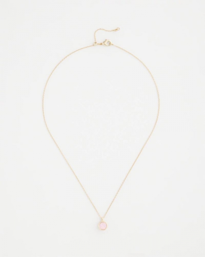 Chicos Pink Fine Single Strand Necklace - PINK