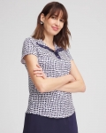Chicos Zenergy® UPF Dots Mockneck Short-Sleeve Top - PASSPORT BLUE