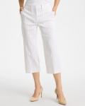 Chicos Sandstone Striped Emme Sateen Straight Capri Pants - ALABASTER Chicos Sandstone Striped Emme Sateen Straight Capri Pants - ALABASTER