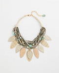 Chicos Multistrand Wood Petal Necklace - AQUA Chicos Multistrand Wood Petal Necklace - AQUA