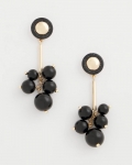 Chicos Linear Black Bead Cluster Earrings - BLACK Chicos Linear Black Bead Cluster Earrings - BLACK