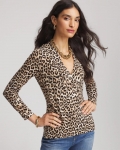 Chicos Animal Print Surplice Neck Top - ENGLISH CREAM Chicos Animal Print Surplice Neck Top - ENGLISH CREAM