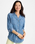 Chicos Denim Cinch Waist Jacket - BURANO INDIGO Chicos Denim Cinch Waist Jacket - BURANO INDIGO